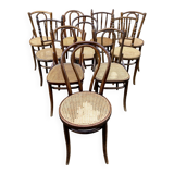 Set of 10 Thonet Fischel restaurant bistro chairs mismatch b