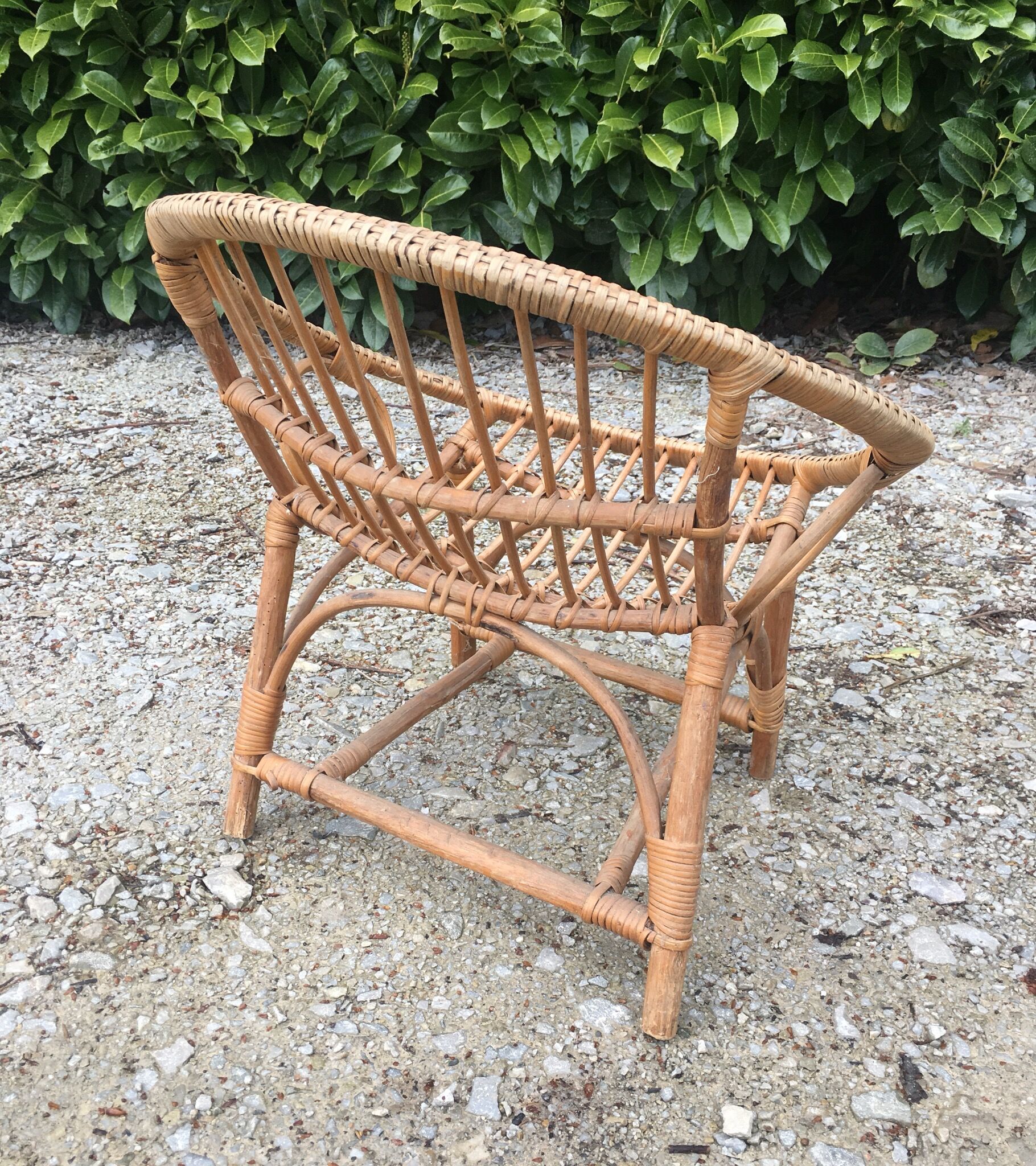 Child rattan wicker armhair