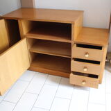 Asymmetrical chest of drawers light oak 1950