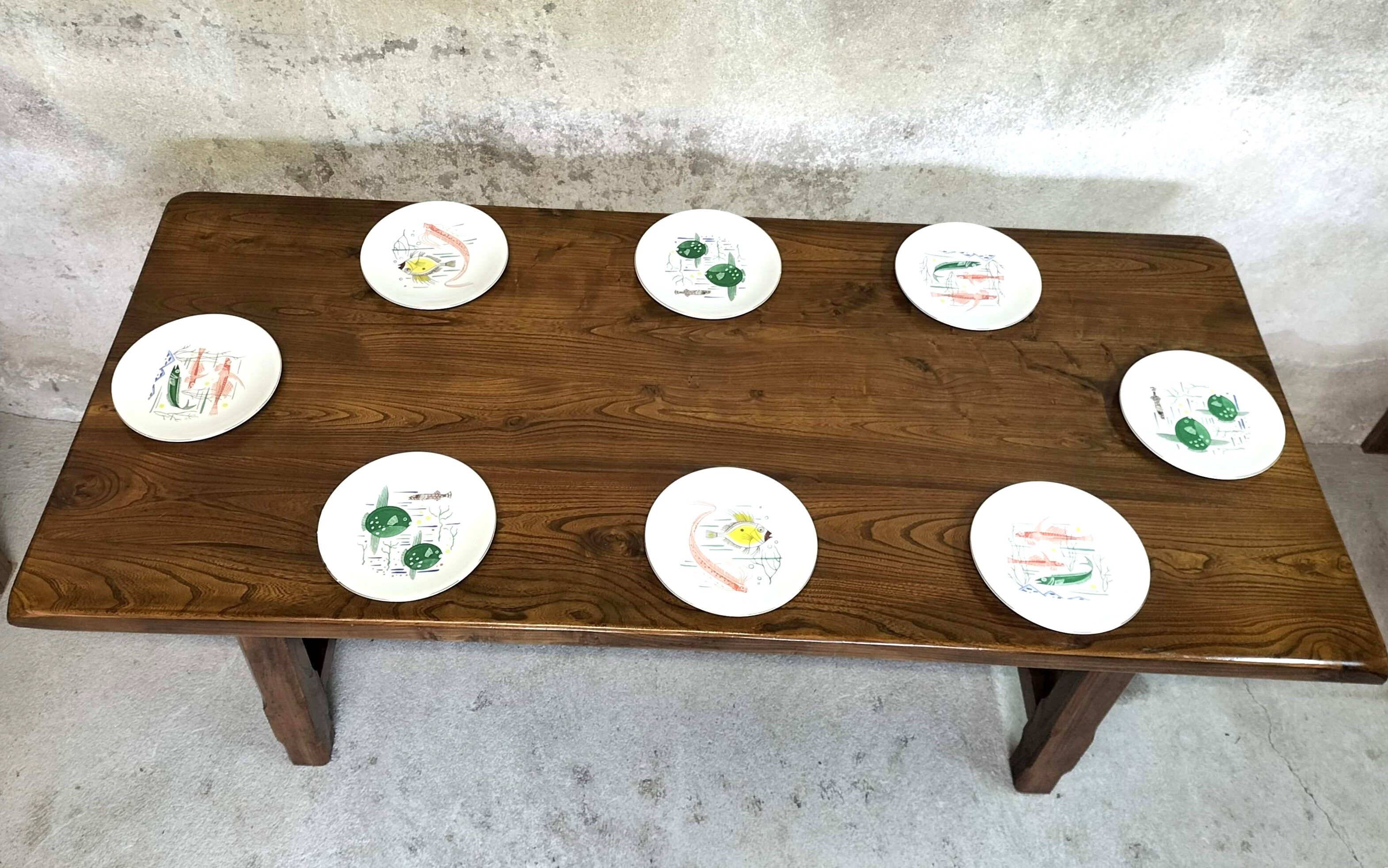 Solid wood farmhouse table