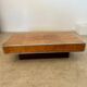 Old Italian design coffee table from the 70s in elm burl and metal / Willy Rizzo