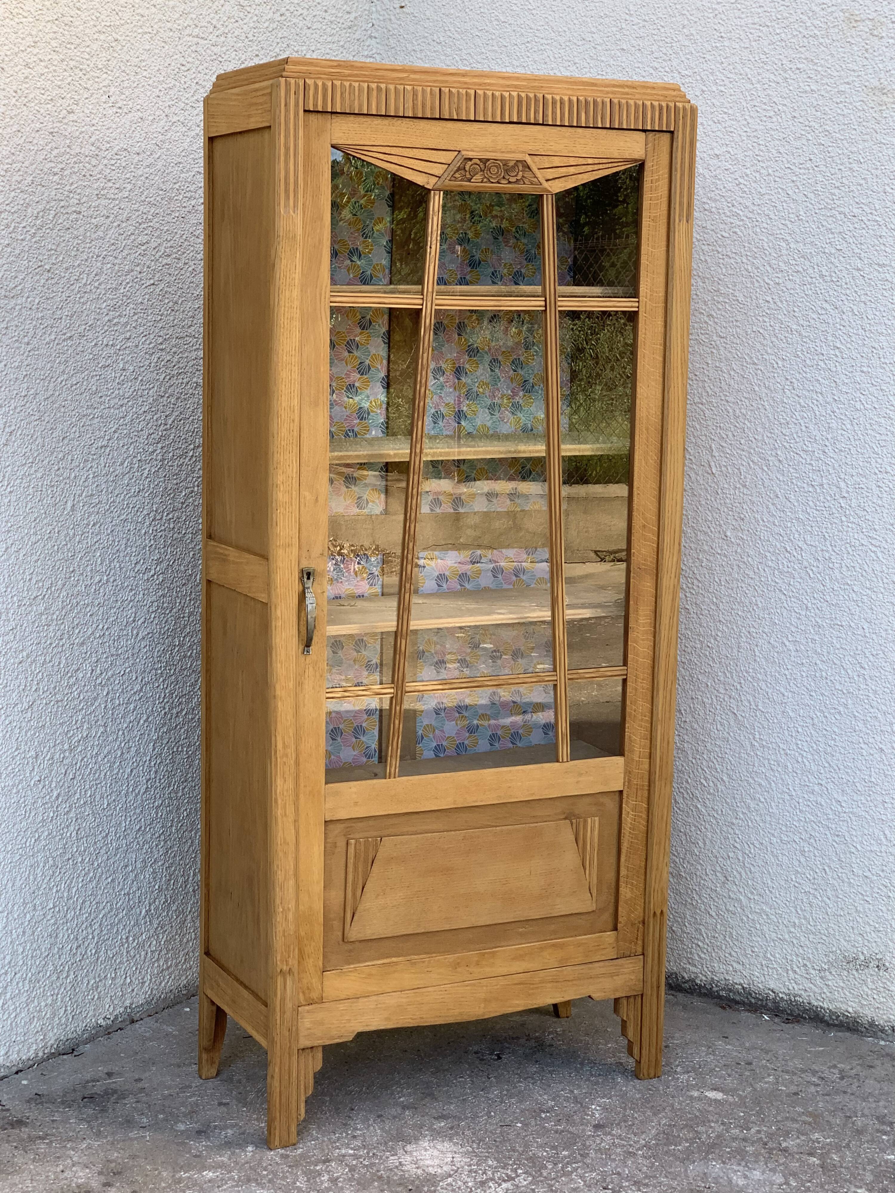 Parisian wardrobe glazed art deco 1920 raw wood