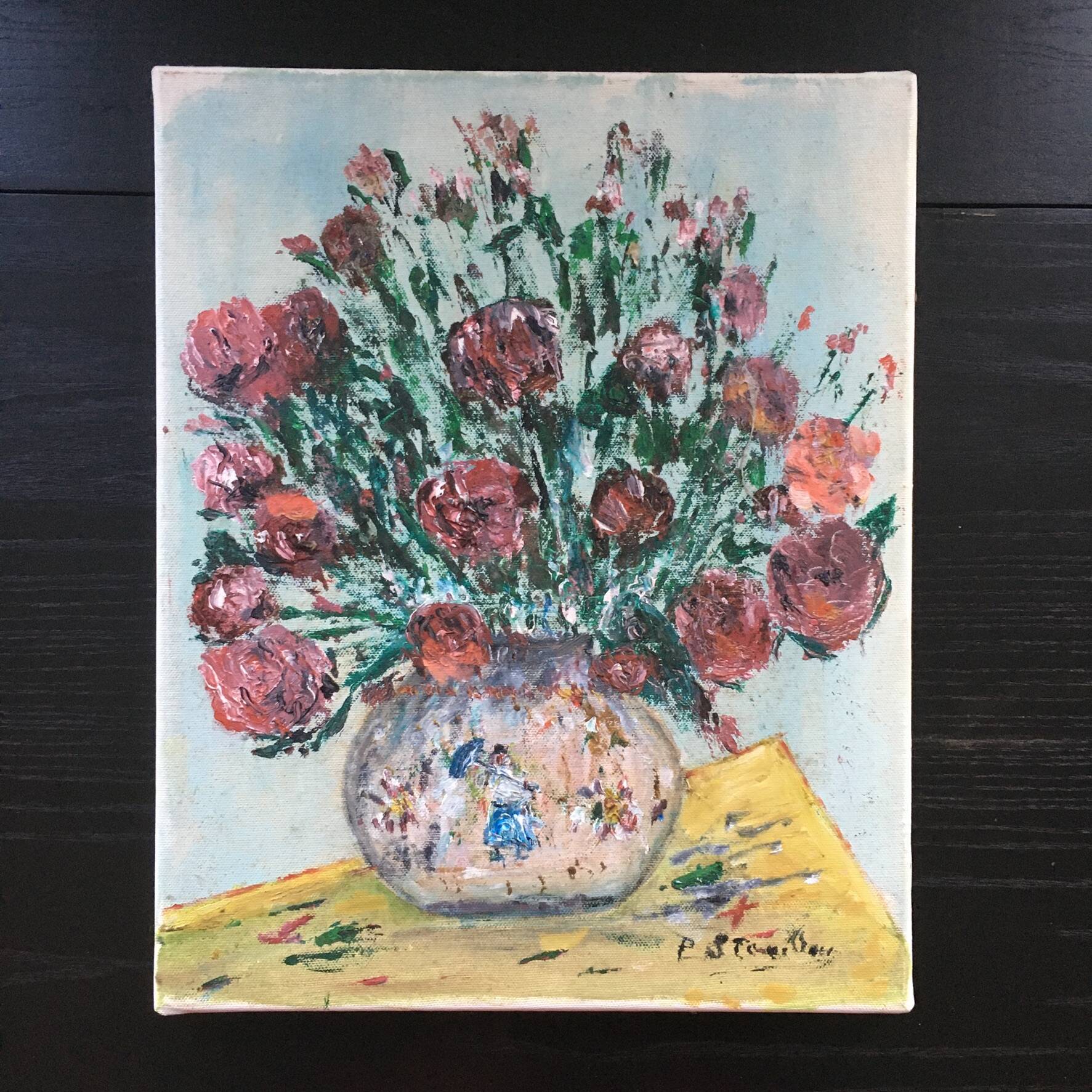 Red bouquet painting
