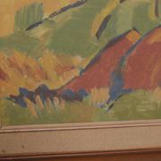 Huile sur toile originale suédoise – “Landskap” – Vintage et encadrée