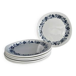 Lot de 6 assiettes plates - porcelaine