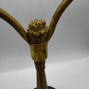 Antique lamp known as a lyre in bronze and marble from the late 19th century.
