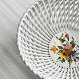 Openwork porcelain fruit bowl.