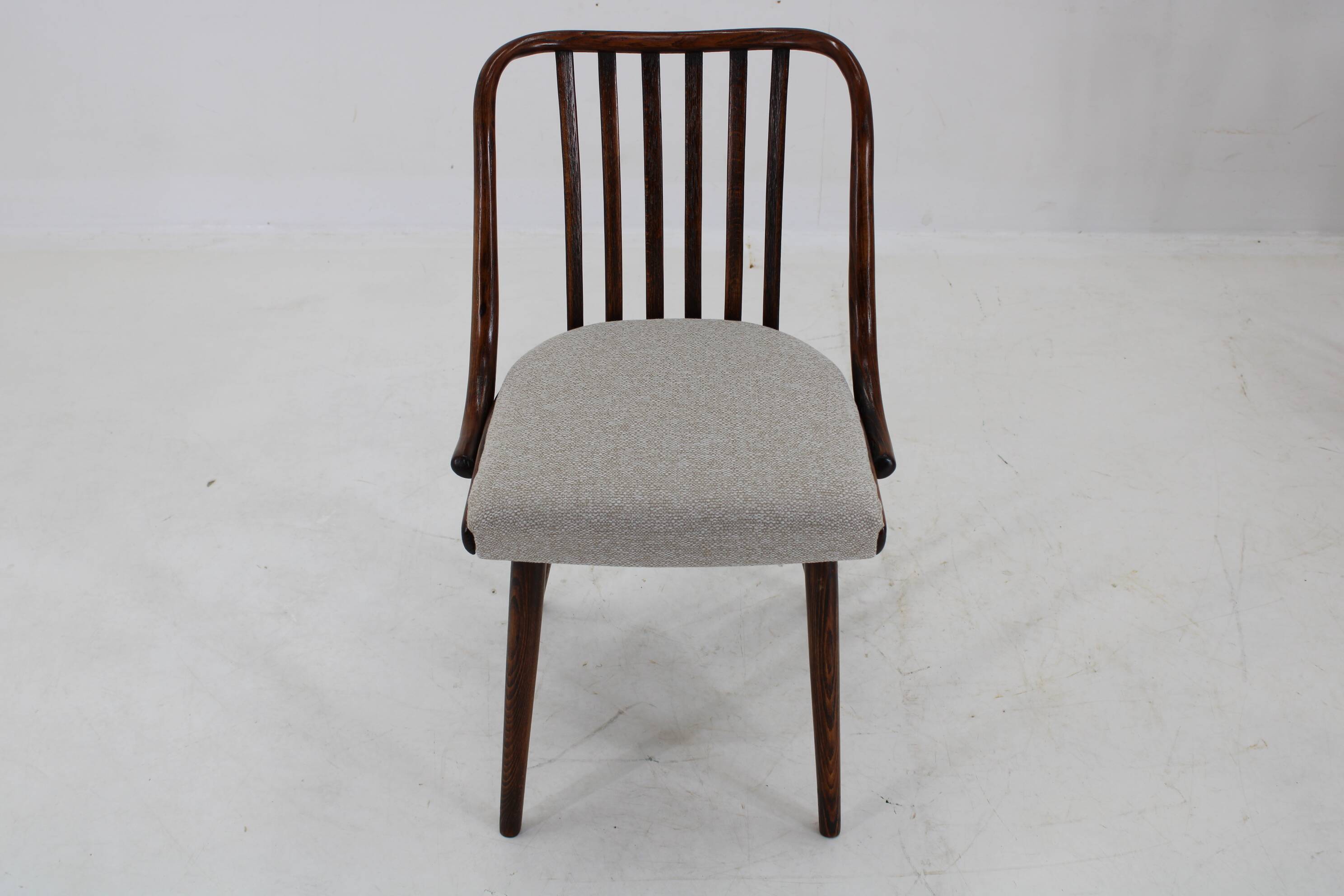 1960s Antonin Suman Set of Six Beech Dining Chairs, Restored