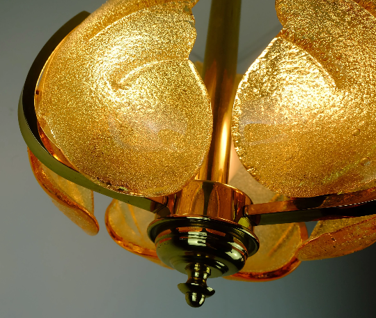 Carl fagerlund mid century pendant lamp brass amber glass orrefors 1960s chandelier