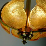 Carl fagerlund mid century pendant lamp brass amber glass orrefors 1960s chandelier