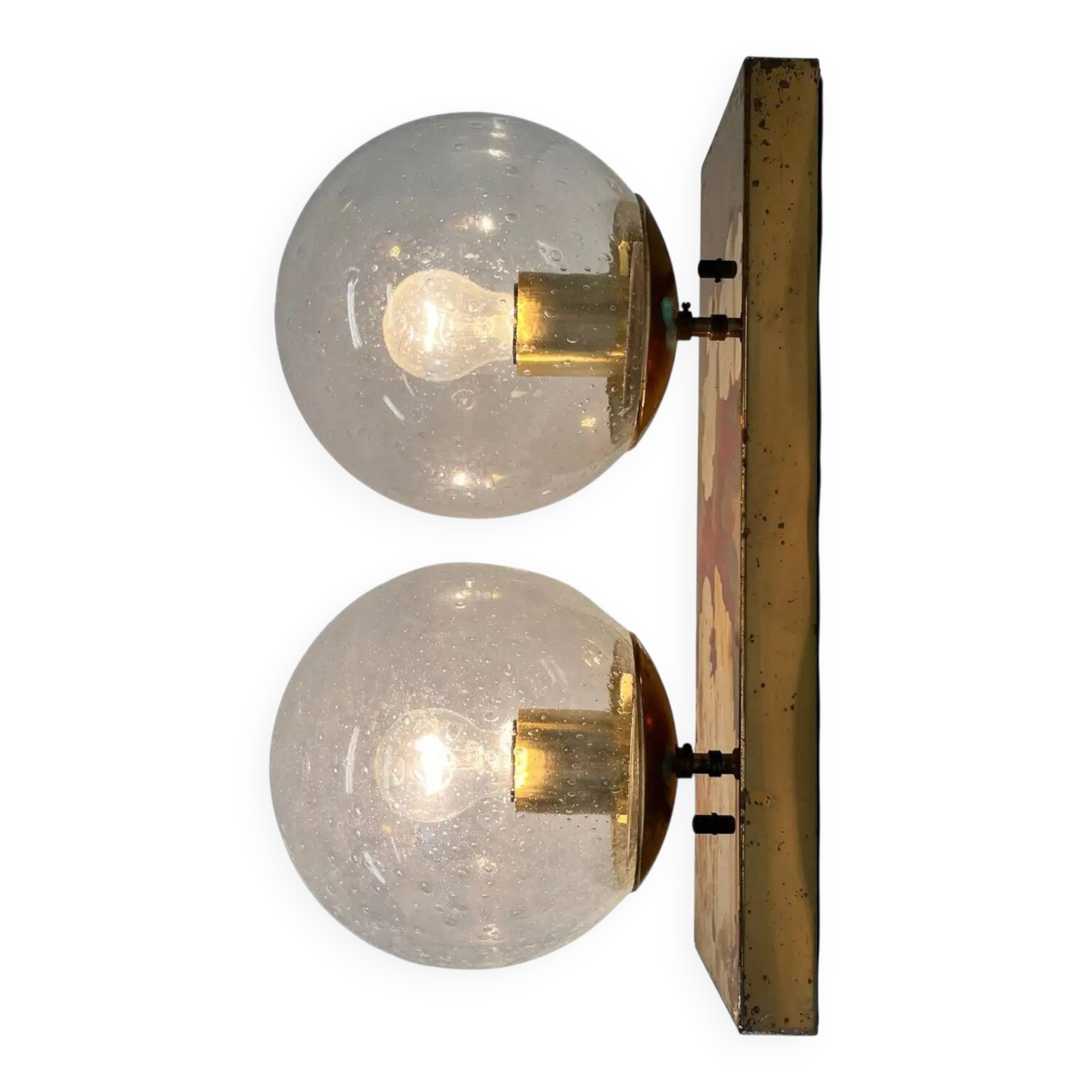 Lampe murale ou plafonnier en laiton de style Mid-Century, par Kamenicky Senov, années 1970