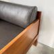 Modernist armchair in exotic wood and leather
