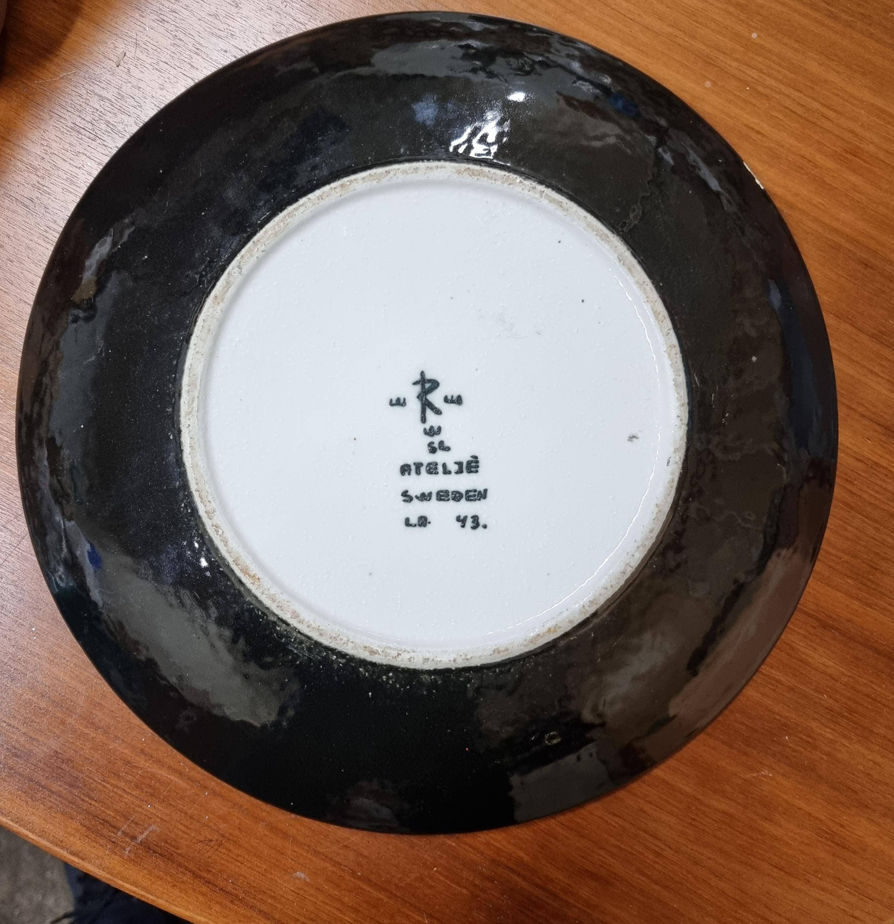 Sylvia Leuchovius, large rare decorative plate, modern Scandinavian tray