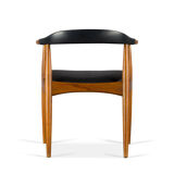 Danish elm & leather armchair by Illum Wikkelsø for Niels Eilersen, 1950s