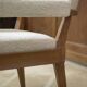 Art Deco modernist armchair in ash and cream boucle by Pierre Gouffé 1940s