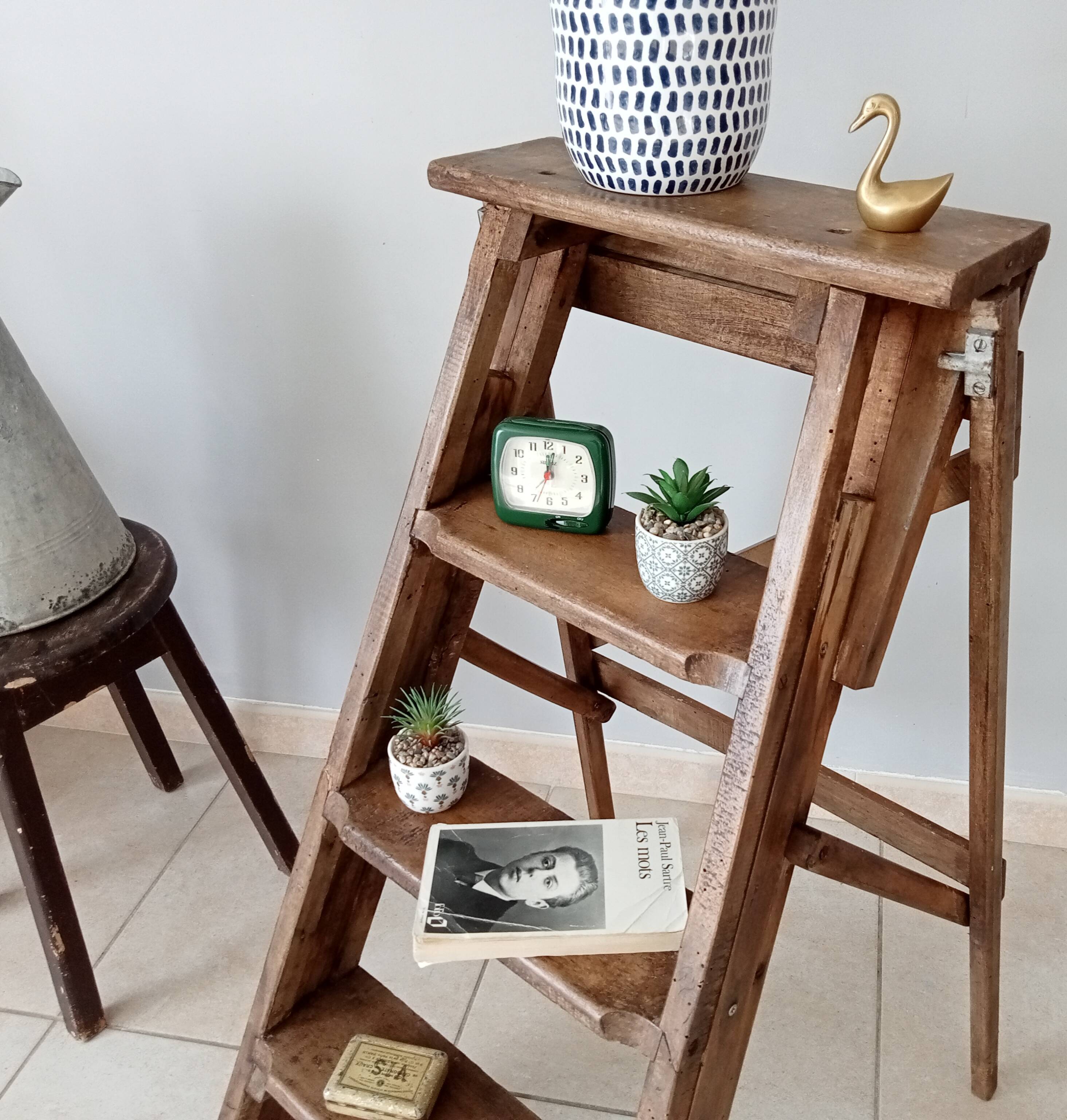 Wooden workshop stepladder 50s