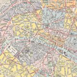 Old map of Paris, late 19th century
