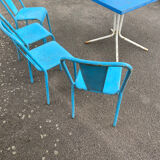 Set of 4 Tolix bistro chairs & table