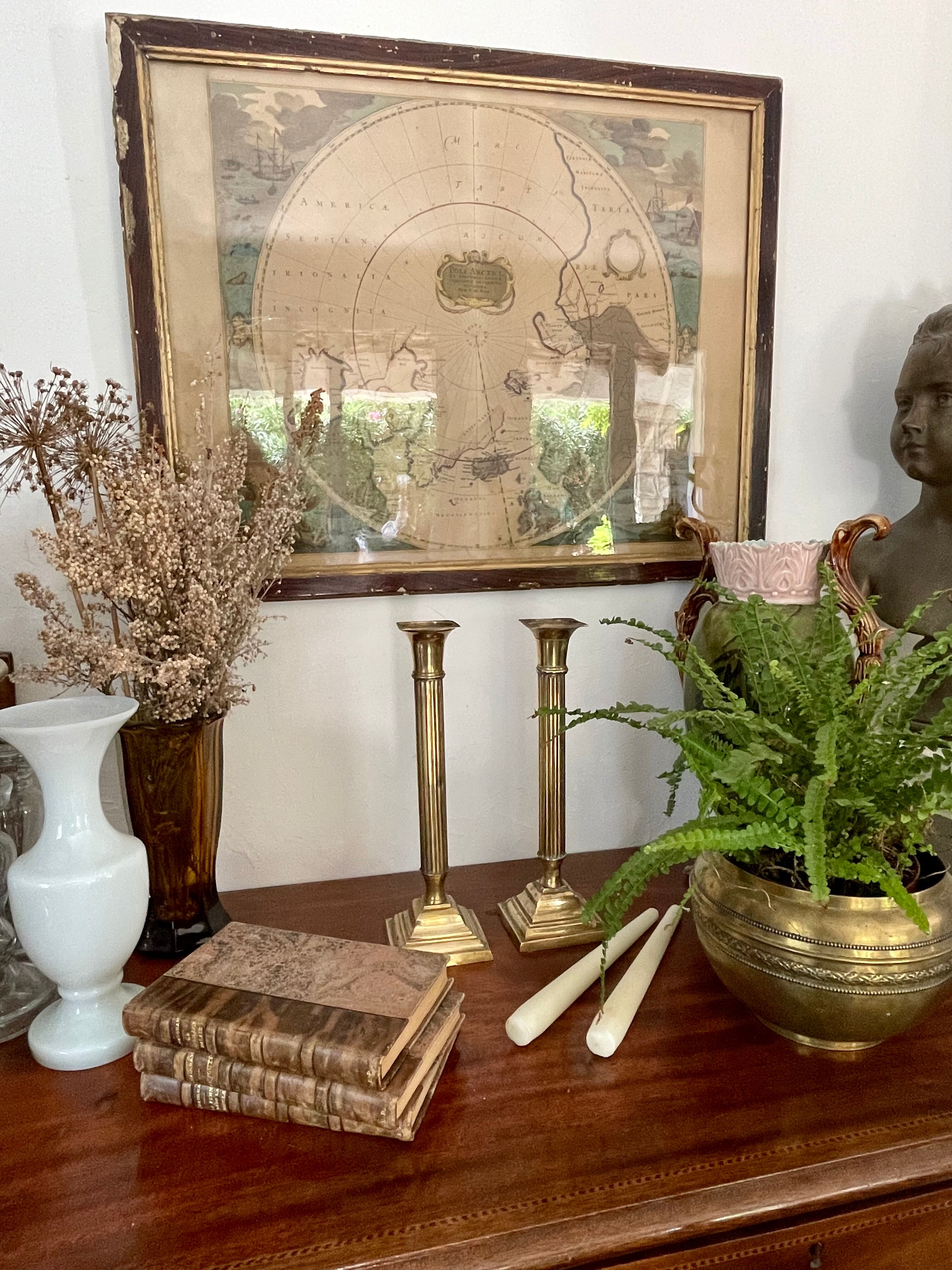Payroll of brass column candle holders
