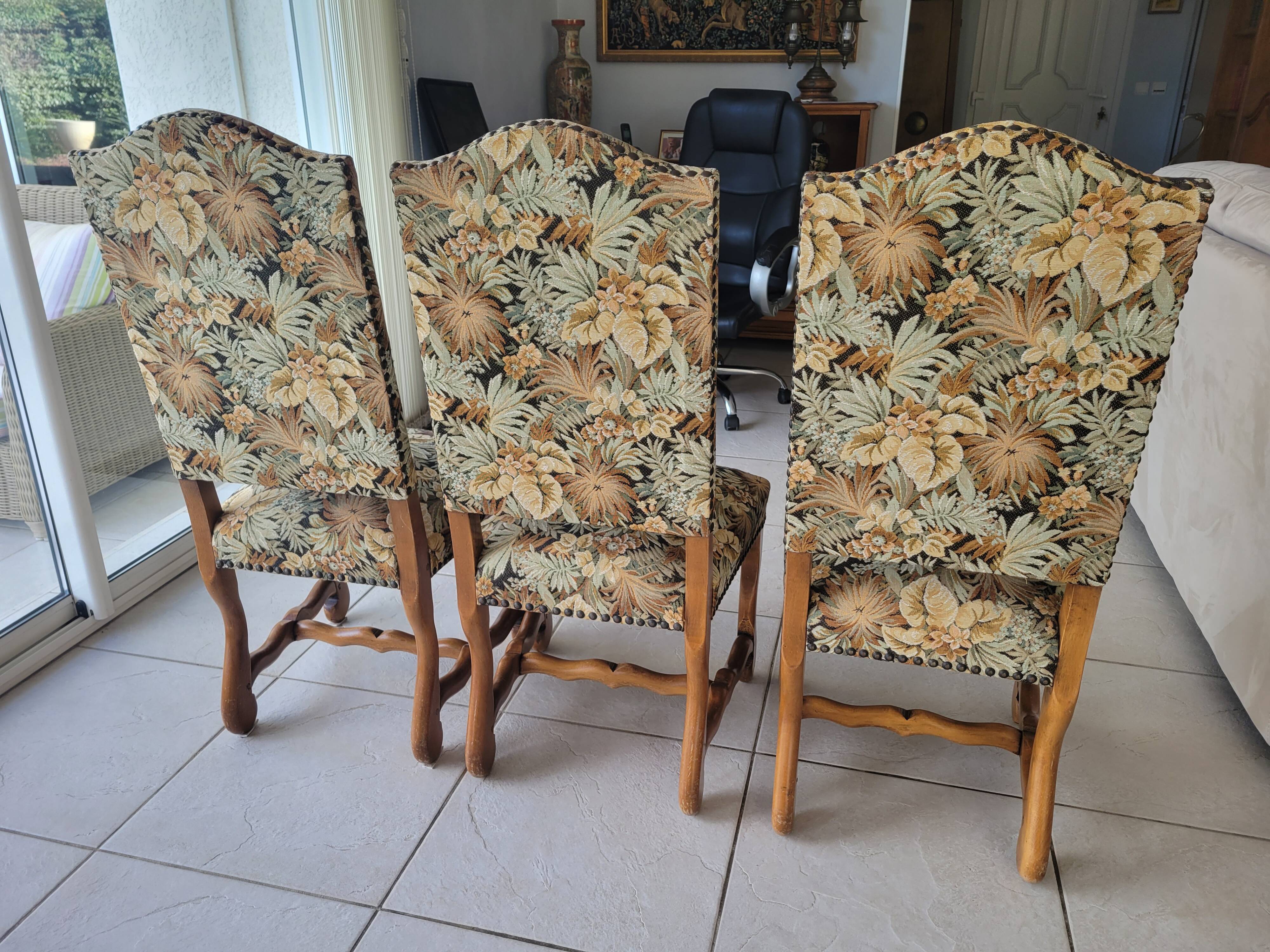 Louis XIII style sheep bone chairs