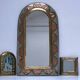 Three metal mirrors brass copper silver metal 80s