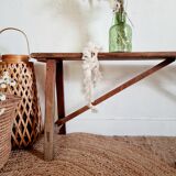 Old country farm bench in wood