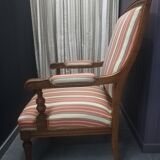 Pair of Louis XVI style walnut armchairs