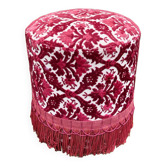 Fringed velvet pouf