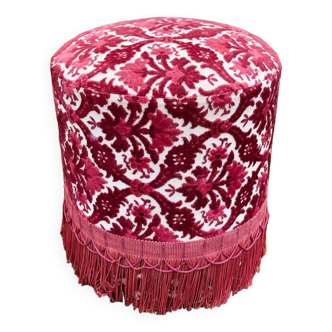 Pouf  velours à frange