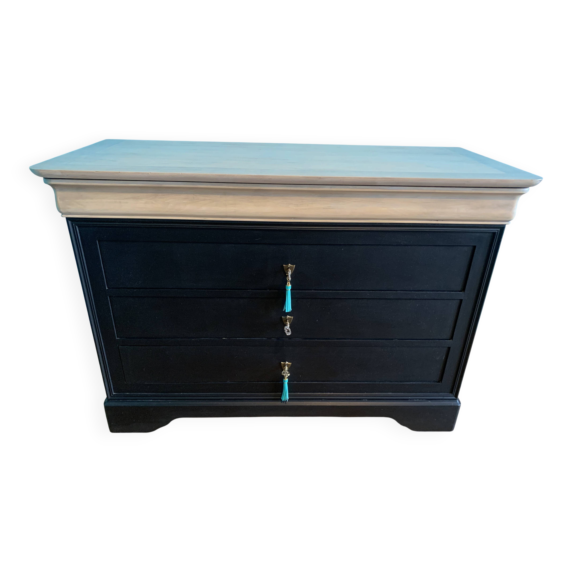 Vintage cherry wood commode refurbished