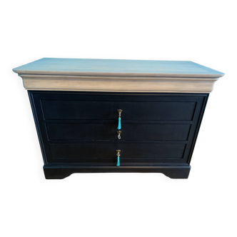 Vintage cherry wood commode refurbished