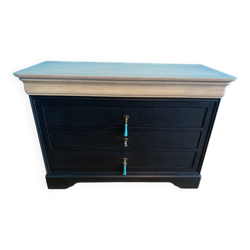 Commode vintage en merisier relookée