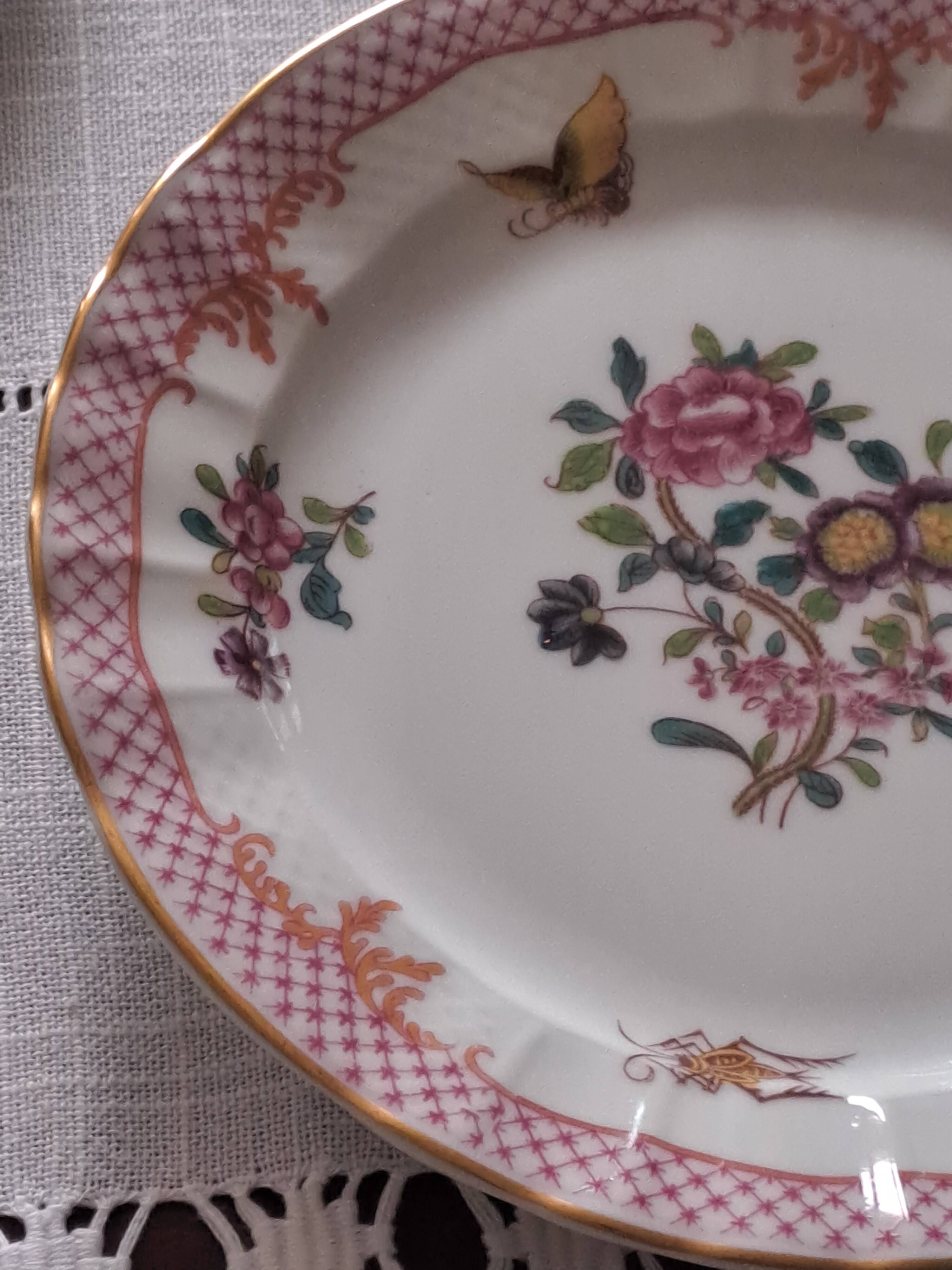 Assiettes à dessert Bernardeaud Limoges _Compagnie des  Indes