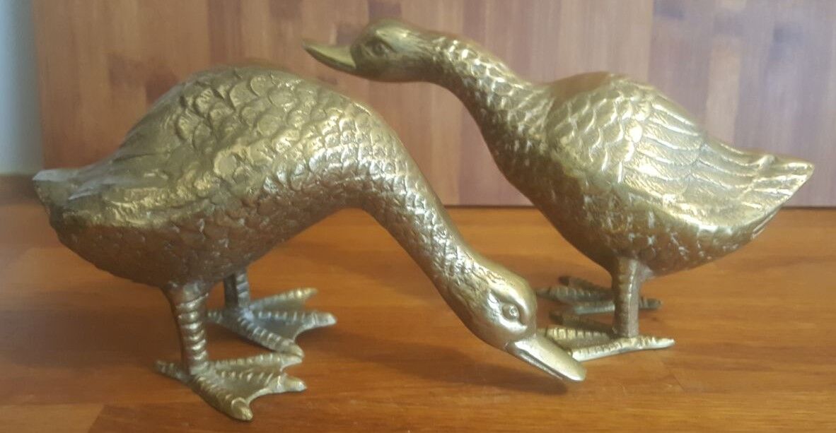 Duo de canards vintage en laiton