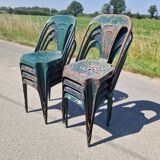 Lot de 8 chaises Multipl's années 50 par Joseph Mathieu