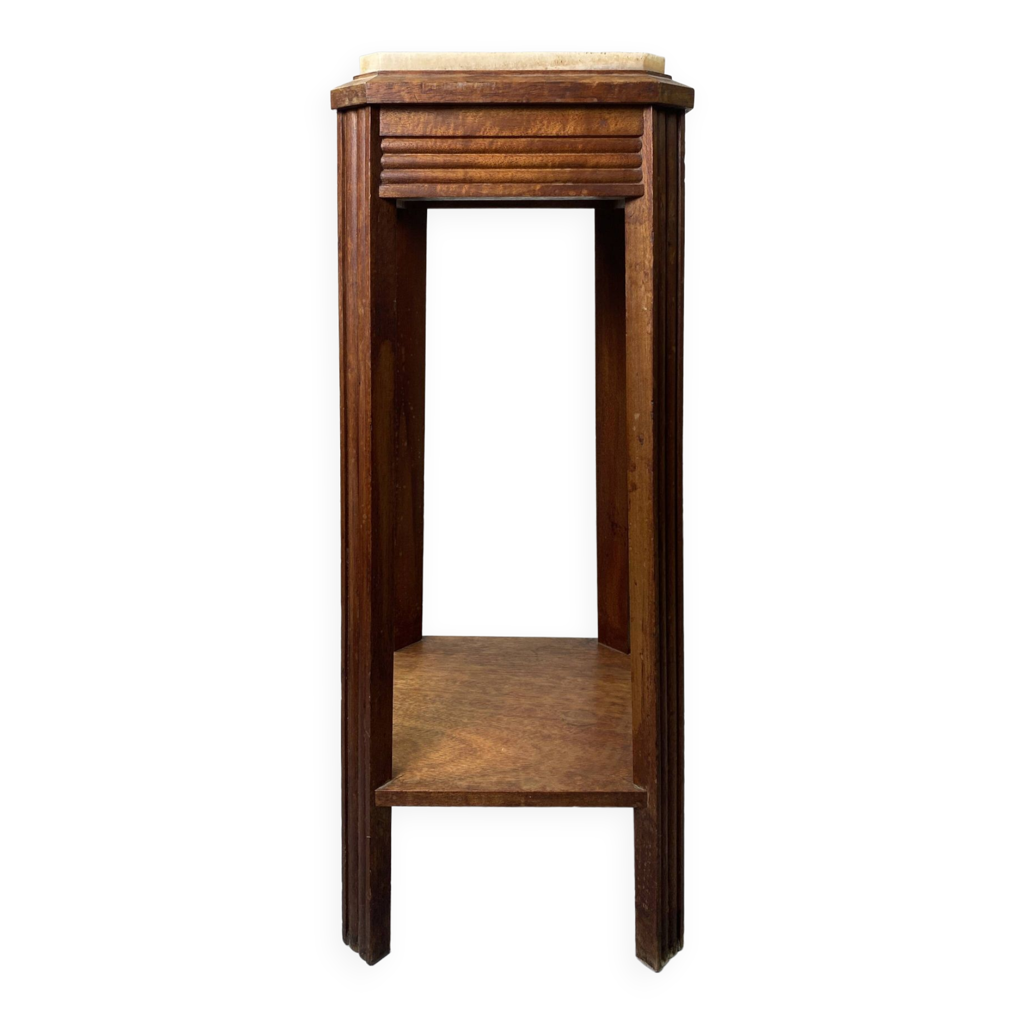 Wooden stool with marble top