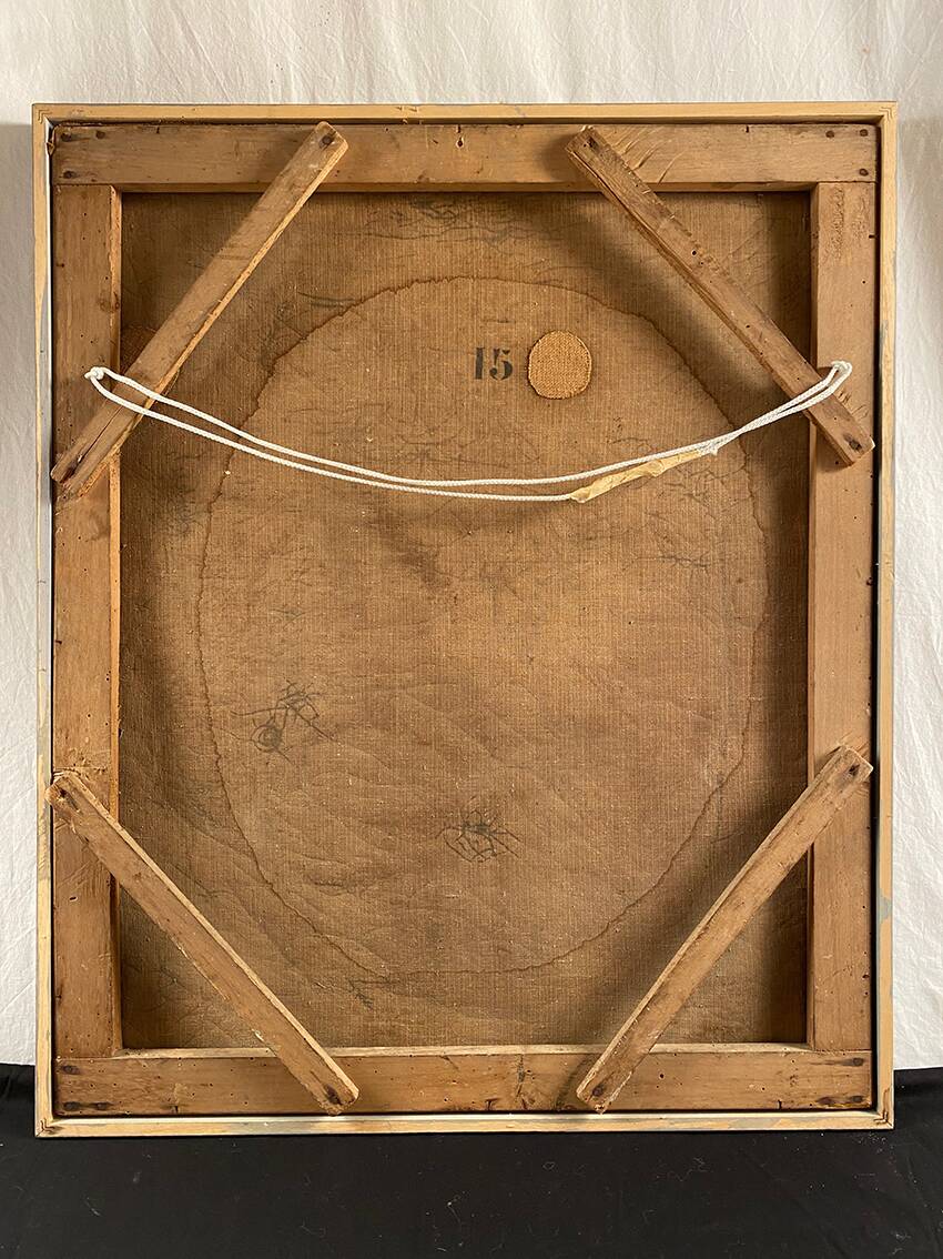 “Portrait of a woman in a black dress”, oil on canvas early 20th century