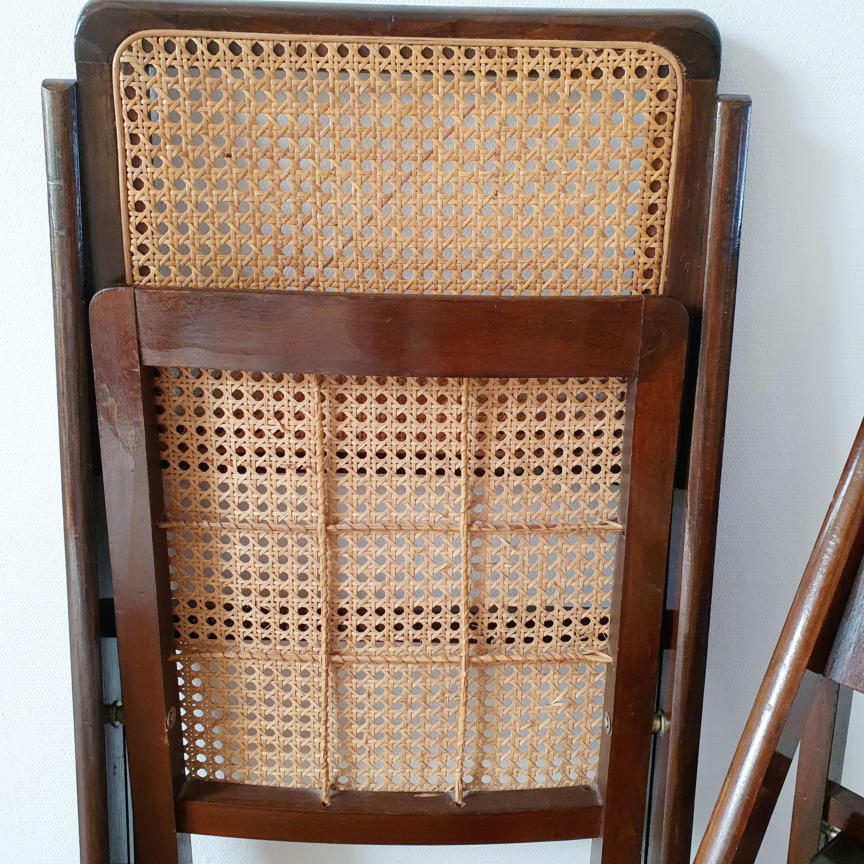 Pair of folding chairs canned 60s