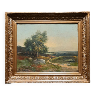 Tableau impressionniste - huile sur toile signée théodore linsyer -1885