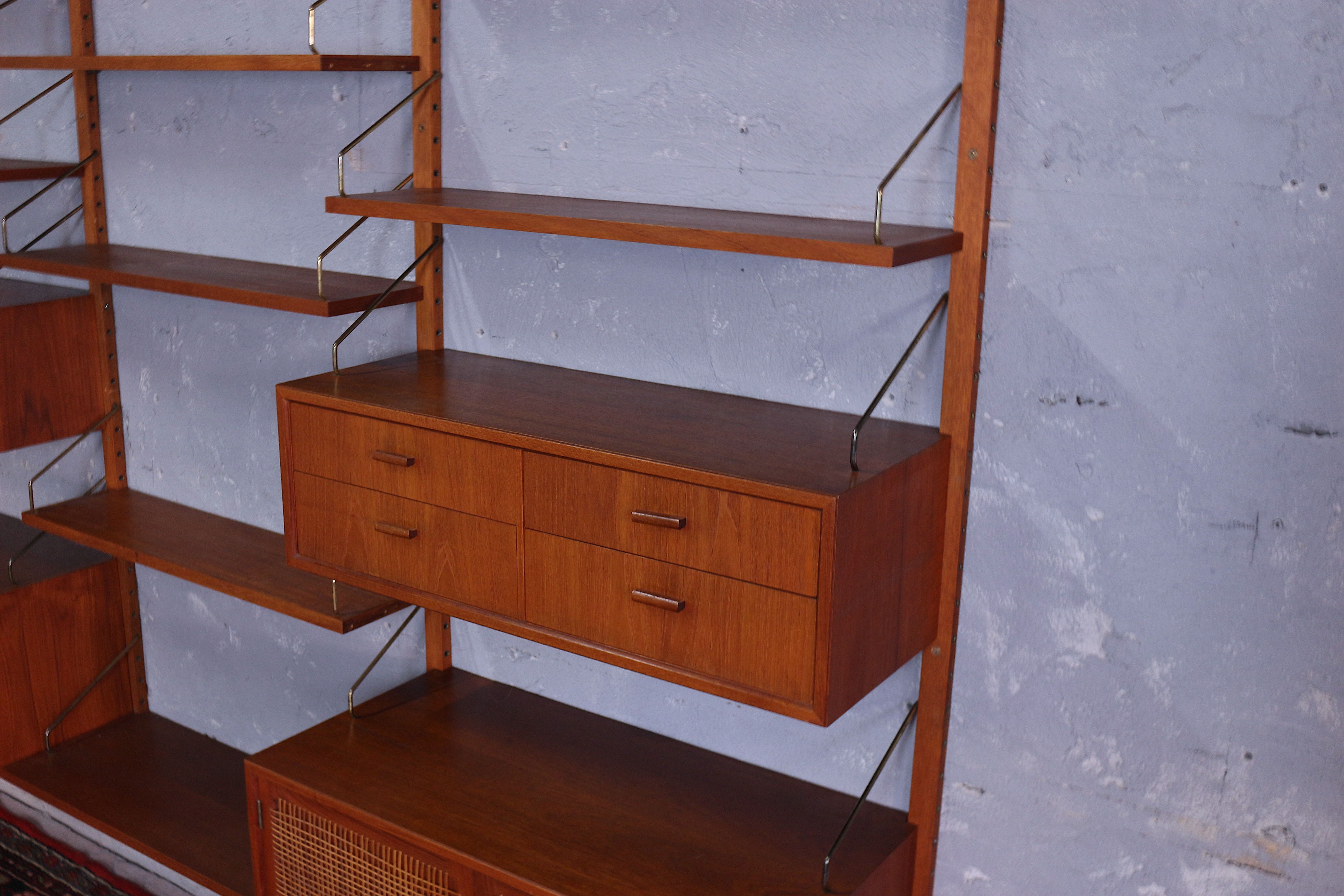 Mid century teak wall unit by Gustav Bahus, Norway 1960's