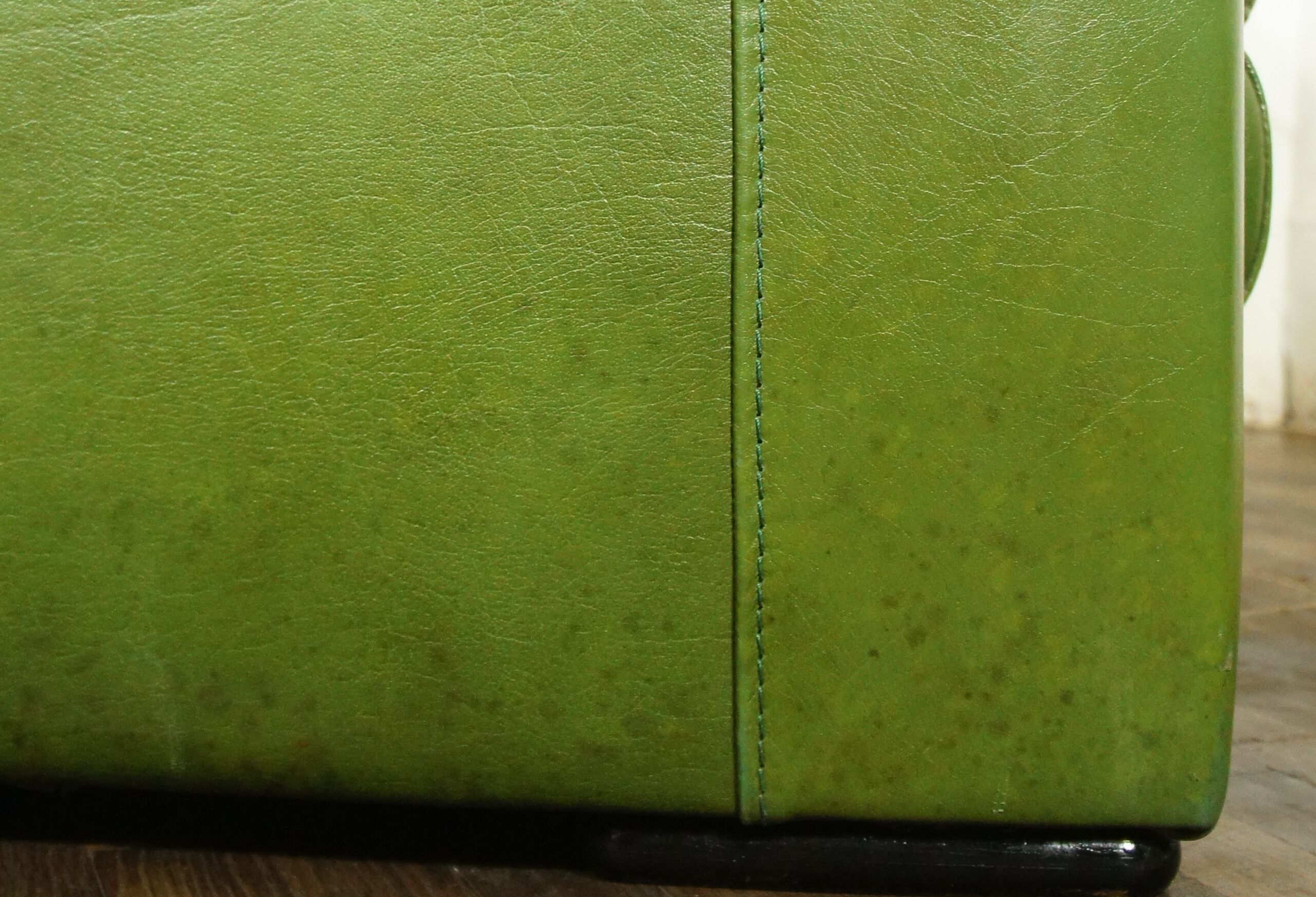 Fauteuil lounge en cuir vert