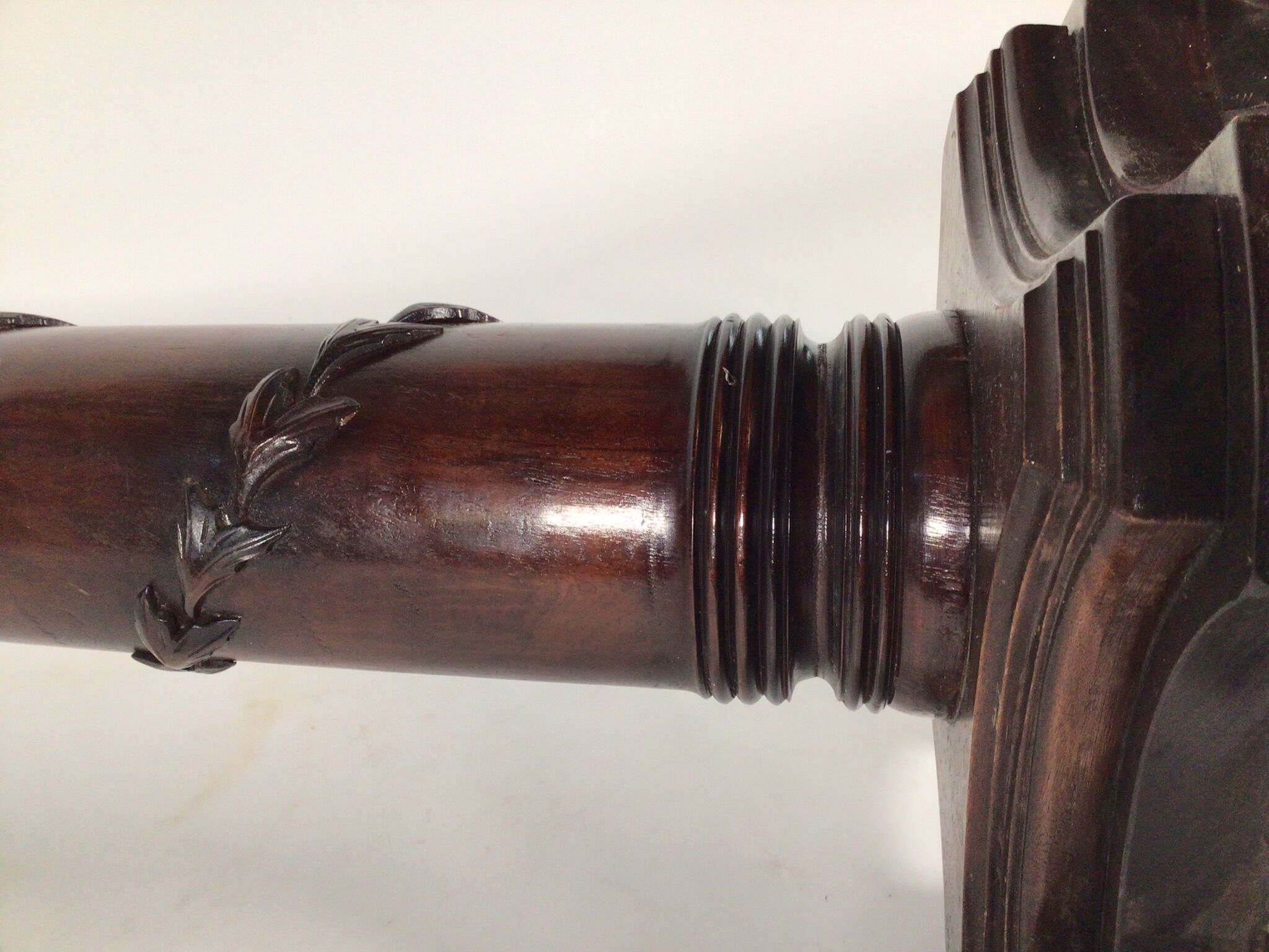 Oak carved plant stand