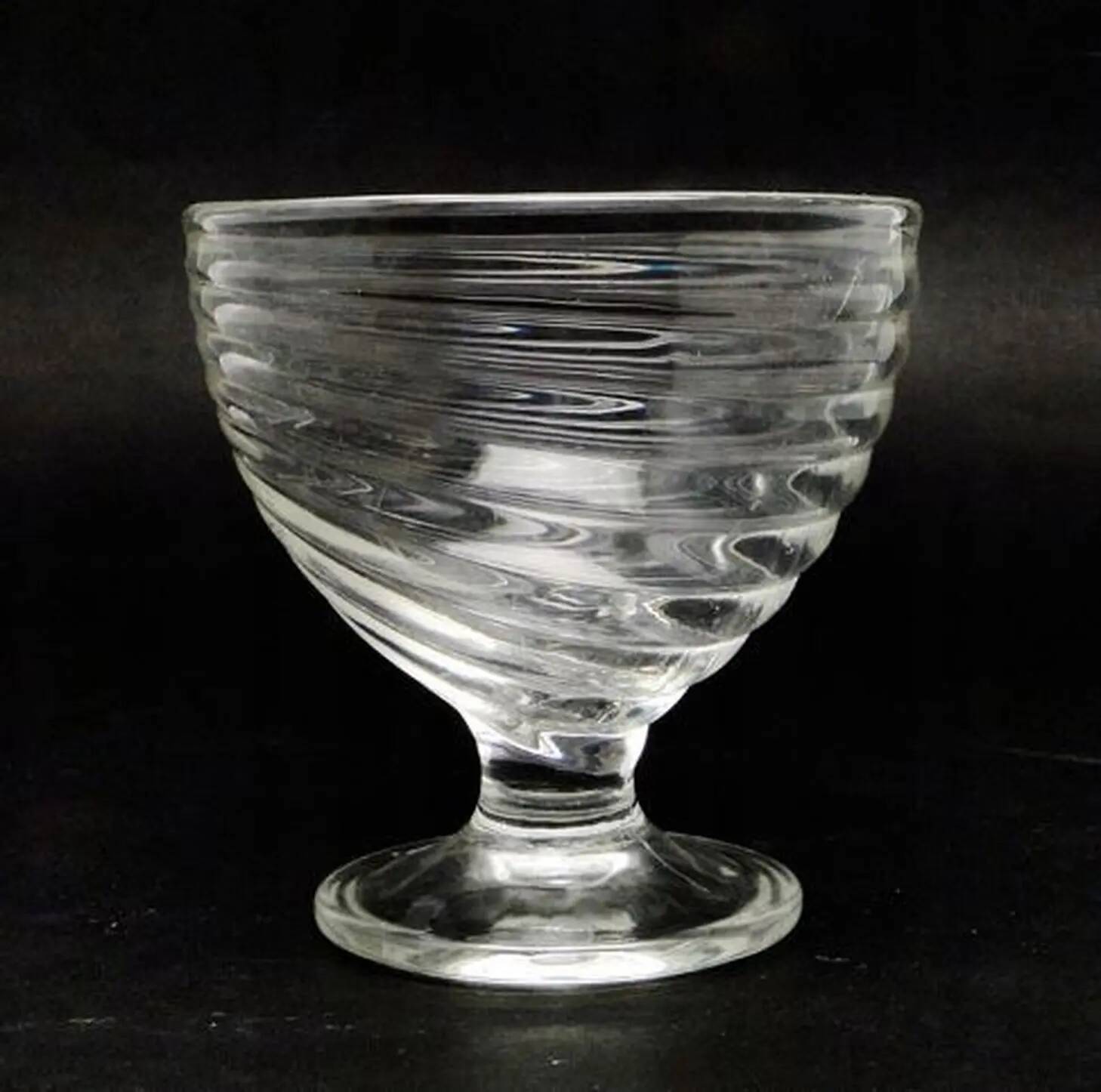 Modernist sugar bowl, transparent glass, Ząbkowice, Poland, 1970s