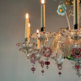 Two Tier Multicolor Murano Glass Venetian Chandelier