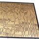 Rectangular Golden Brass and Black Varnished Metal Coffee Table by G.Urs