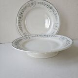 Set of 8 plates, 2 dishes, 2 compotiers - KG Lunéville Laetitia decoration