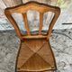 Antique Art Nouveau Chair Wood + Woven Straw Seat Vintage #D844