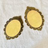 Golden frame oval young girl modaine