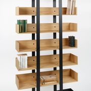 Severin library 3 oak and matte black steel