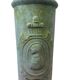 Vintage stone pot / vase with medallion